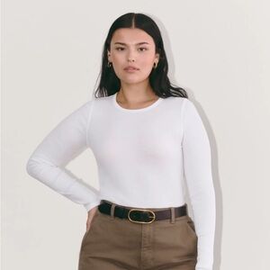 Everlane Luxe-Rib Long Sleeve Crew